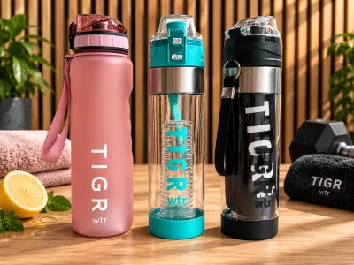 Drinkfles pakket Tigr 2x The Infuser + 1x Athlete 1 liter