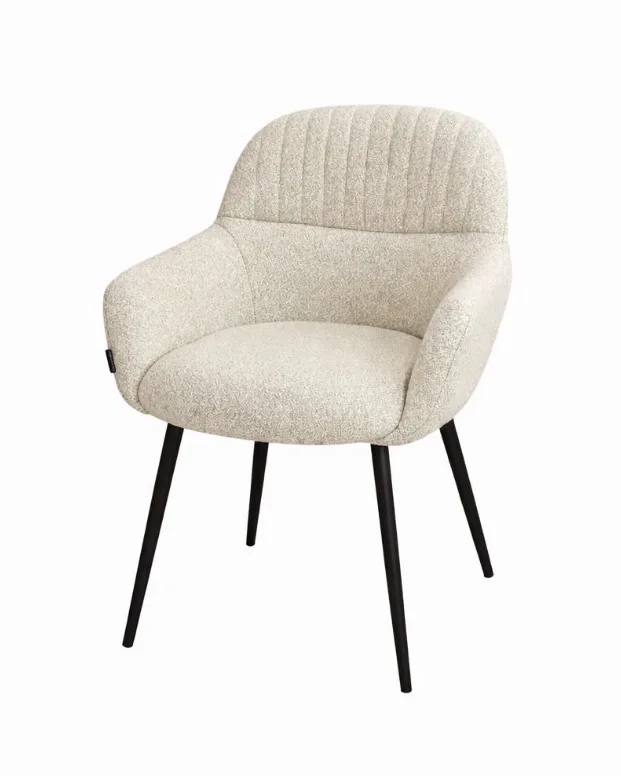 Luxe eetkamerstoelen in bouclé  Sand (2 stuks) — foto 3