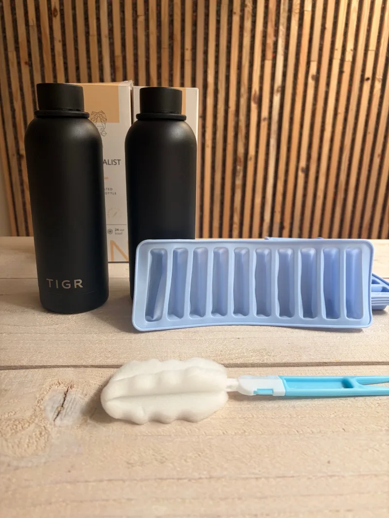 2x RVS thermosflessen Mat Zwart + accessoires — foto 2