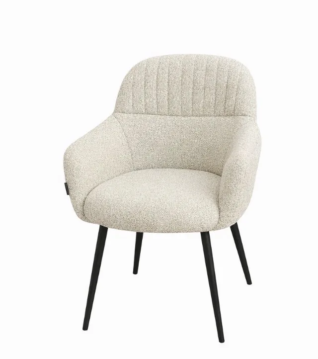 Luxe eetkamerstoelen in bouclé  Sand (2 stuks) — foto 2