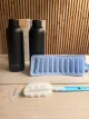 2x RVS thermosflessen Mat Zwart + accessoires — miniatuur 2