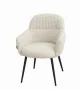 Luxe eetkamerstoelen in bouclé  Sand (2 stuks) — miniatuur 2