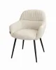 Luxe eetkamerstoelen in bouclé  Sand (2 stuks) — miniatuur 3
