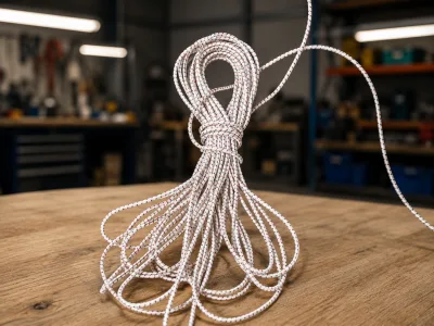 Elastiekkoord - 10mtr - 6mm - wit met rood groen - bundel - elastisch koord - UV bestendig