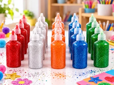 Glitterverf voor Kinderen 20x – 5 Kleuren – 25ml – Knutselverf Hobbyverf