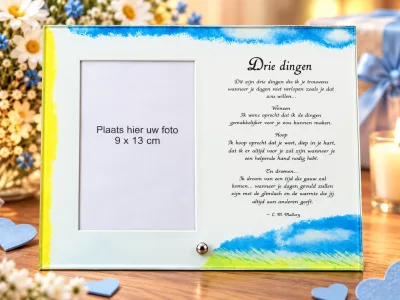 Inspirerende fotolijst met Tekst – “Drie Dingen”