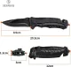 Sefaras Survival Zakmes - Inklapbaar - Broekclip - Voor kamperen - RVS - Zwart - miniatuur 2