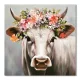 Canvas schilderij - 80x80cm - Horns Of Bloom (koe) - miniatuur 2