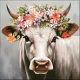 Canvas schilderij - 80x80cm - Horns Of Bloom (koe) - miniatuur 4