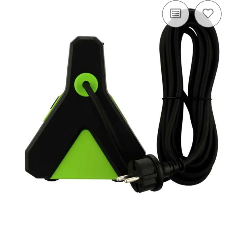 Werklamp LEd – 20W – 1600 Lumen – 5500K – IP44 – 5m Kabel – Zwart/Groen REV Ritter Y Light met gratis klem! - foto 4