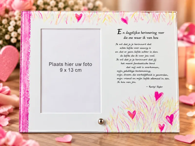 Romantische Fotolijst met Liefdestekst - Origineel Cadeau - foto 1