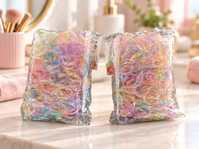 Loombandjes Glitter kleurenmix – 1.200 elastiekjes – Met 2 weefhaken & S-clips - foto 1