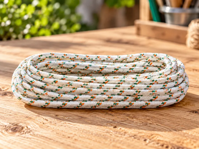 Elastiekkoord - 10mtr - 6mm - wit met rood groen - bundel - elastisch koord - UV bestendig - foto 1