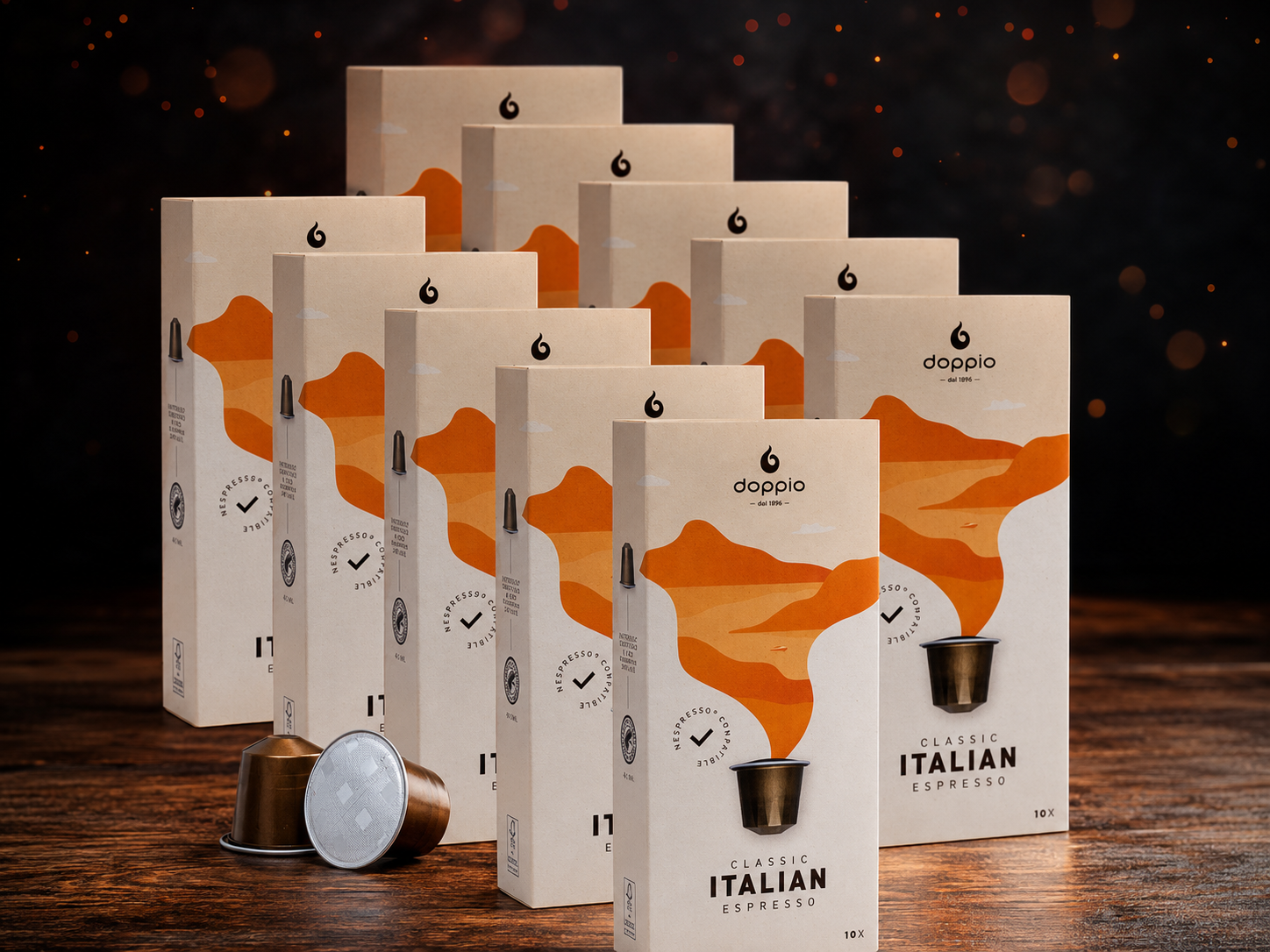 Koffiecups - Espresso - nespresso compitabel - Doppio Espresso Classic Italian - 100% Arabica- 100 stuks