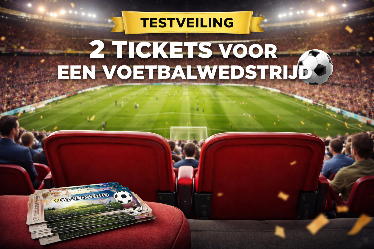 TESTVEILING: 2 stoelen voor een voetbalwedstrijd