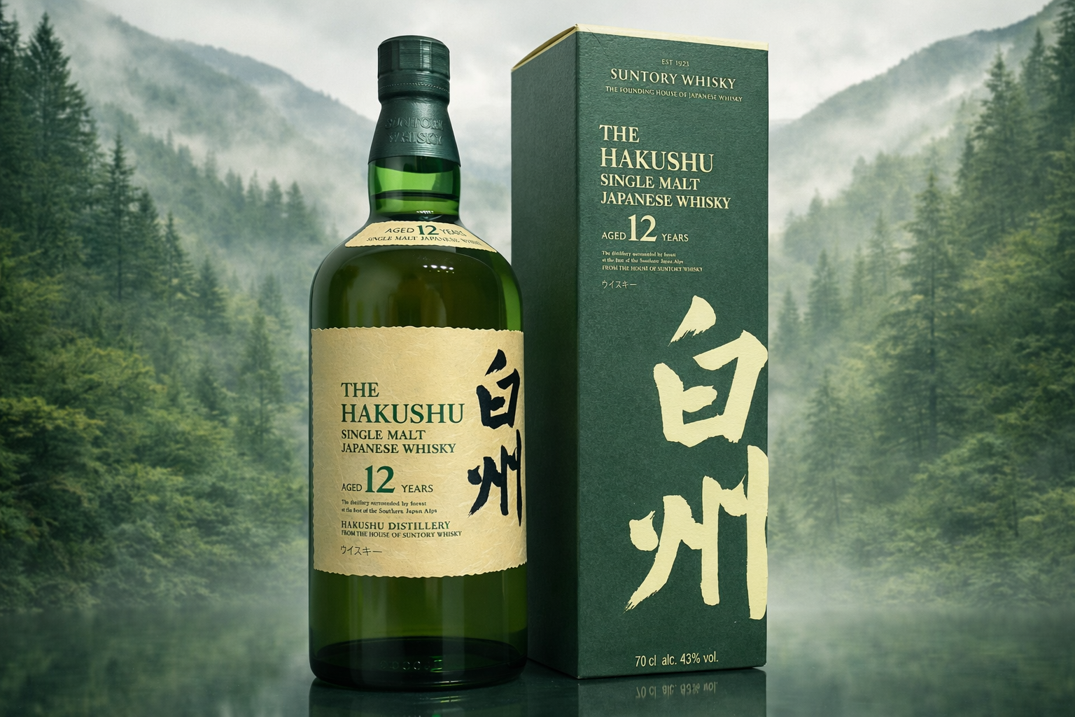 Hakushu 12 Years Single Malt Japanese Whisky (70cl, 43%)